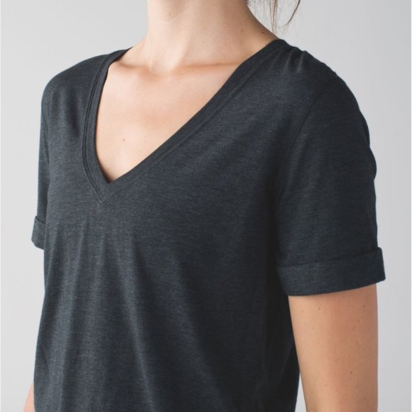 lululemon athletica Tops - Lululemon Love Tee II Heathered Black 6